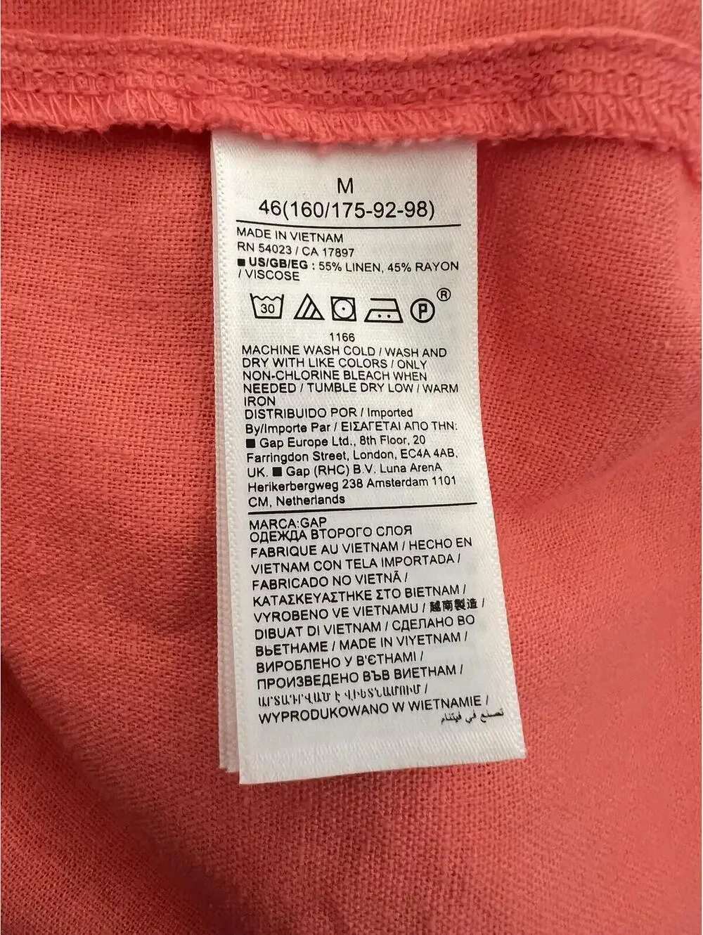 NWT Gap Coral Linen Blend Halter Dress Women's Medium - Picture 4 of 7